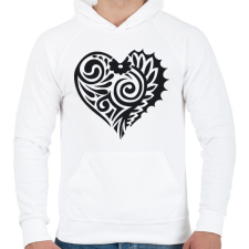 PRINTFASHION Maori szív2 - Férfi kapucnis pulóver - Fehér férfi pulóver, kardigán