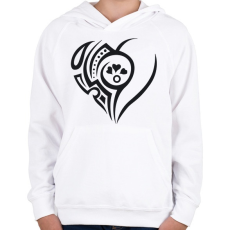 PRINTFASHION Maori szív4 - Gyerek kapucnis pulóver - Fehér