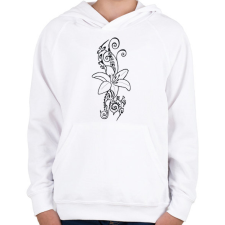 PRINTFASHION Maori virág1 - Gyerek kapucnis pulóver - Fehér gyerek pulóver, kardigán