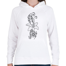 PRINTFASHION Maori virág1 - Női kapucnis pulóver - Fehér