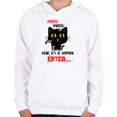 PRINTFASHION Már itt is vagyok - Gyerek kapucnis pulóver - Fehér