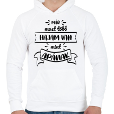 PRINTFASHION Már most több hajam van - Férfi kapucnis pulóver - Fehér