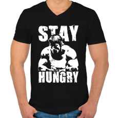 PRINTFASHION Maradj éhen! - Férfi V-nyakú póló - Fekete