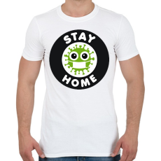 PRINTFASHION Maradj otthon!  - Férfi póló - Fehér