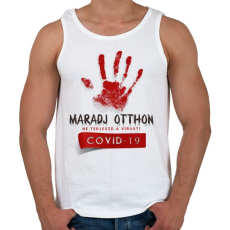 PRINTFASHION Maradj otthon, ne terjeszd a vírust - Férfi atléta - Fehér