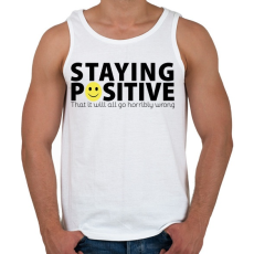 PRINTFASHION Maradj pozitív! - Férfi atléta - Fehér