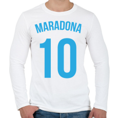 PRINTFASHION Maradona 10 - Férfi hosszú ujjú póló - Fehér