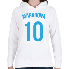 PRINTFASHION Maradona 10 - Női kapucnis pulóver - Fehér női pulóver, kardigán