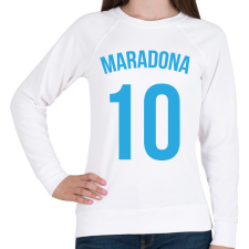PRINTFASHION Maradona 10 - Női pulóver - Fehér női pulóver, kardigán