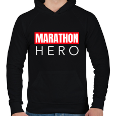 PRINTFASHION MARATHON HERO - Férfi kapucnis pulóver - Fekete