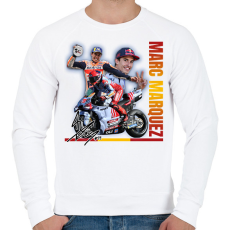 PRINTFASHION Marc Marquez - Férfi pulóver - Fehér