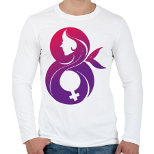 PRINTFASHION Március 8 - Férfi hosszú ujjú póló - Fehér férfi póló