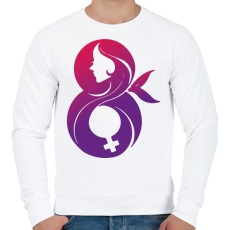 PRINTFASHION Március 8 - Férfi pulóver - Fehér
