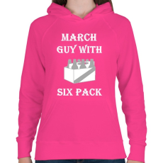 PRINTFASHION Márciusban született kockás hasú 2 - Női kapucnis pulóver - Fukszia