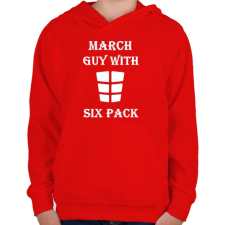 PRINTFASHION Márciusban született kockás hasú - Gyerek kapucnis pulóver - Piros gyerek pulóver, kardigán