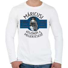 PRINTFASHION Márciusi lány vagyok - Férfi hosszú ujjú póló - Fehér férfi póló