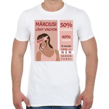 PRINTFASHION Márciusi lány vagyok - százalékos - Férfi póló - Fehér férfi póló