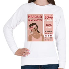 PRINTFASHION Márciusi lány vagyok - százalékos - Női pulóver - Fehér női pulóver, kardigán