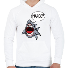 PRINTFASHION Marco?  - Férfi kapucnis pulóver - Fehér