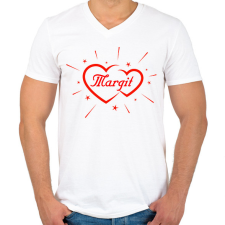PRINTFASHION Margit - Férfi V-nyakú póló - Fehér férfi póló