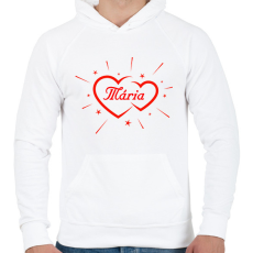 PRINTFASHION Mária - Férfi kapucnis pulóver - Fehér