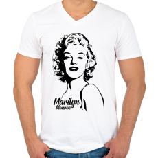 PRINTFASHION Marilyn Monroe - Férfi V-nyakú póló - Fehér