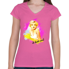 PRINTFASHION marilyn monroe - Női V-nyakú póló - Rózsaszín női póló