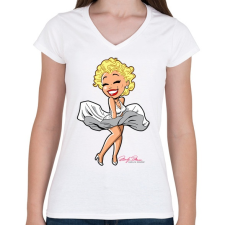 PRINTFASHION marilyn-monroe-png-2300195 - Női V-nyakú póló - Fehér női póló