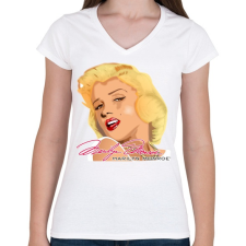 PRINTFASHION marilyn-monroe-png-621469 - Női V-nyakú póló - Fehér női póló