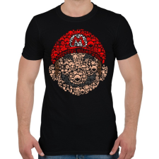 PRINTFASHION Mario - Férfi póló - Fekete férfi póló