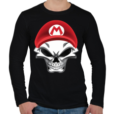 PRINTFASHION Mario koponya - Férfi hosszú ujjú póló - Fekete