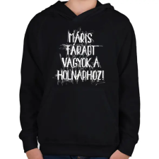 PRINTFASHION Máris fáradt vagyok a holnaphoz! - Gyerek kapucnis pulóver - Fekete gyerek pulóver, kardigán