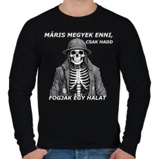 PRINTFASHION Máris megyek enni... - Férfi pulóver - Fekete