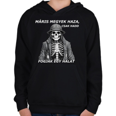 PRINTFASHION máris megyek haza, csak... - Gyerek kapucnis pulóver - Fekete