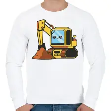PRINTFASHION Markológép - Férfi pulóver - Fehér férfi pulóver, kardigán
