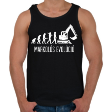 PRINTFASHION Markolós evolúció - Férfi atléta - Fekete atléta, trikó