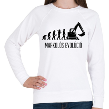 PRINTFASHION Markolós evolúció - Női pulóver - Fehér női pulóver, kardigán