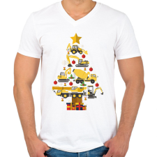 PRINTFASHION Markolós karácsonyfa - Férfi V-nyakú póló - Fehér férfi póló