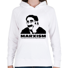 PRINTFASHION Marxism - Női kapucnis pulóver - Fehér női pulóver, kardigán