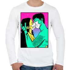 PRINTFASHION Mask kiss - Férfi hosszú ujjú póló - Fehér