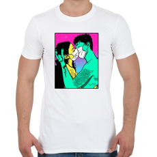 PRINTFASHION Mask kiss - Férfi póló - Fehér