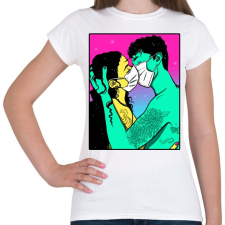 PRINTFASHION Mask kiss - Női póló - Fehér női póló