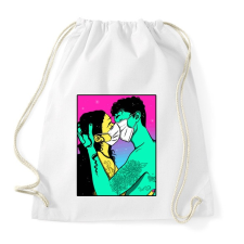 PRINTFASHION Mask kiss - Sportzsák, Tornazsák - Fehér tornazsák
