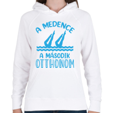 PRINTFASHION Második otthon - Női kapucnis pulóver - Fehér női pulóver, kardigán