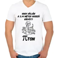 PRINTFASHION Matek kígyó - Férfi V-nyakú póló - Fehér férfi póló