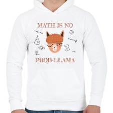PRINTFASHION Math is no prob-llama - Férfi kapucnis pulóver - Fehér női pulóver, kardigán