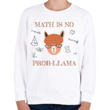 PRINTFASHION Math is no prob-llama - Gyerek pulóver - Fehér gyerek pulóver, kardigán