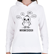 PRINTFASHION Mathematichicken - Női kapucnis pulóver - Fehér női pulóver, kardigán