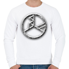 PRINTFASHION matt rovás logo - Férfi pulóver - Fehér férfi pulóver, kardigán