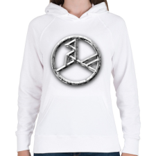 PRINTFASHION matt rovás logo - Női kapucnis pulóver - Fehér női pulóver, kardigán